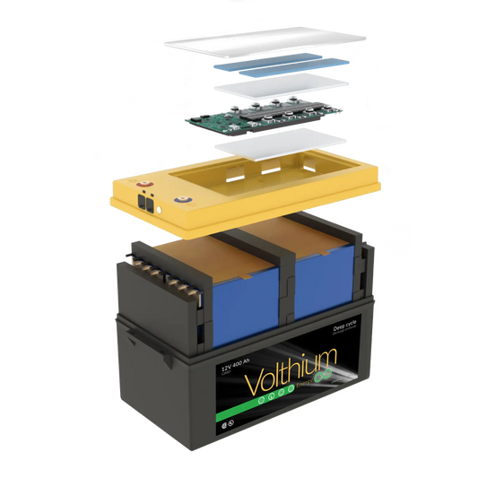 Batterie Volthium 12 V 400 Ah – Auto-chauffante LiFePO₄ 8D (Double chauffage, BMS accessible, IP55, 10 ans) Boutique Solaire Québec