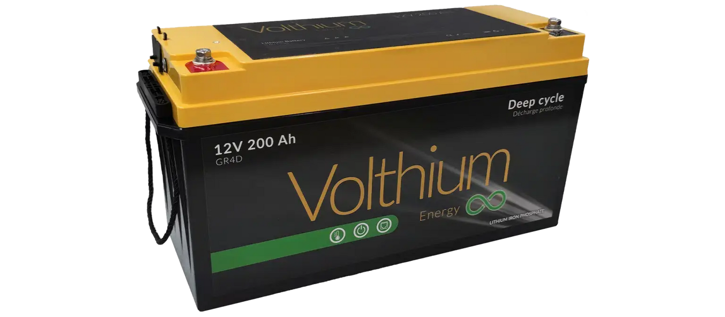 Batterie Volthium 12 V 200 Ah – Auto-chauffante LiFePO₄ 4D (Bluetooth, IP55, Double Chauffage, 10 ans) Boutique Solaire Québec