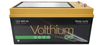 Batterie Volthium 12 V 400 Ah – Auto-chauffante LiFePO₄ 8D (Double chauffage, BMS accessible, IP55, 10 ans) Boutique Solaire Québec