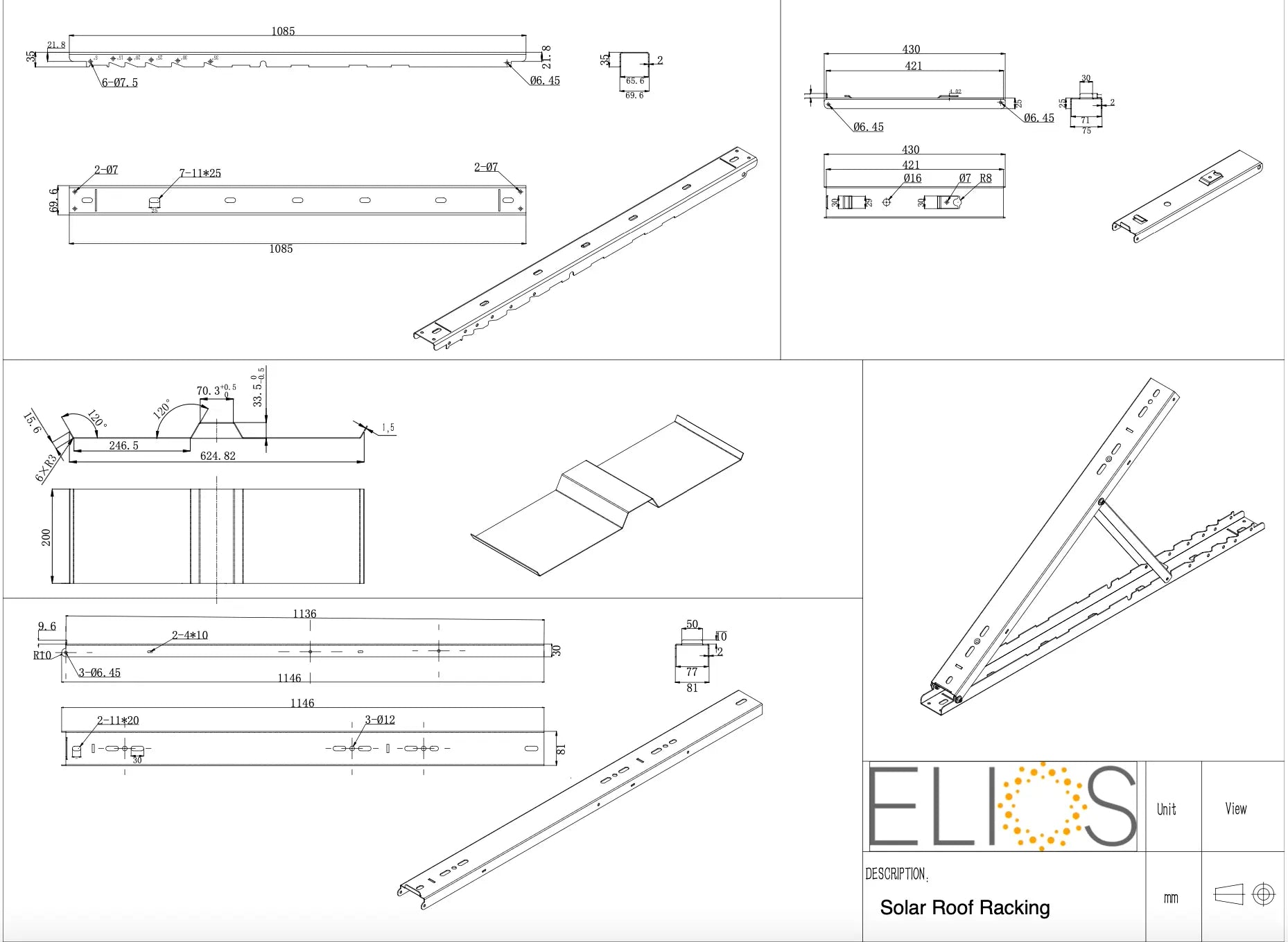 Elios Tectum T1 – Support de toit lesté (1 panneau, pliable, ultra-léger) Boutique Solaire Québec