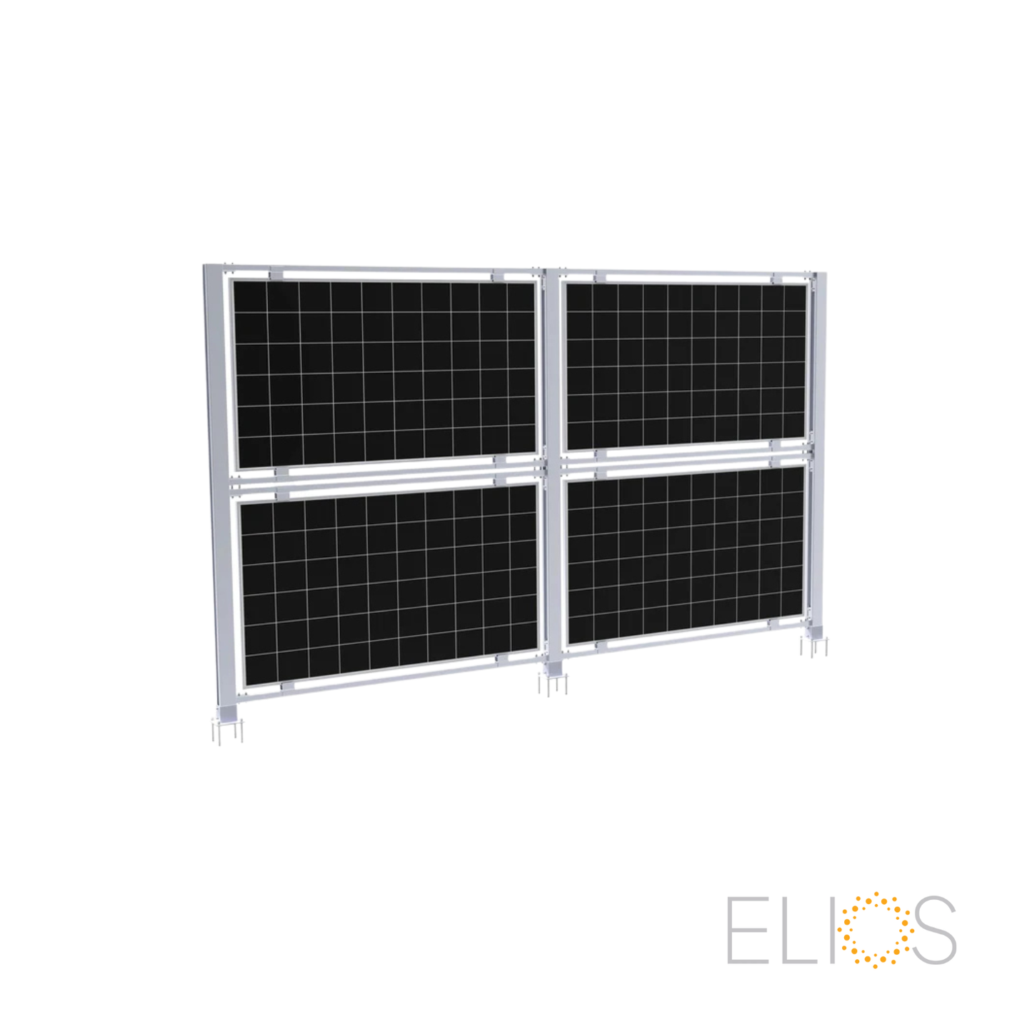 Elios AgriVoltaic Solar Fence – Durable Aluminum Vertical Support for 4 Panels (Model TP-VAS-4, 5 Year Warranty)