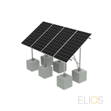 Elios Terra G4 – Ground mounting system for 4 60/72 cell panels (galvanized steel + aluminum rails, 35°, 5-year warranty)