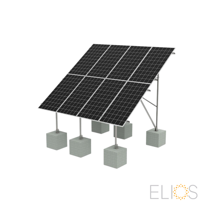 Elios Terra G8 – Ground mounting system for 8 panels 60/72 cells (galvanized steel, aluminum rails, 5-year warranty)