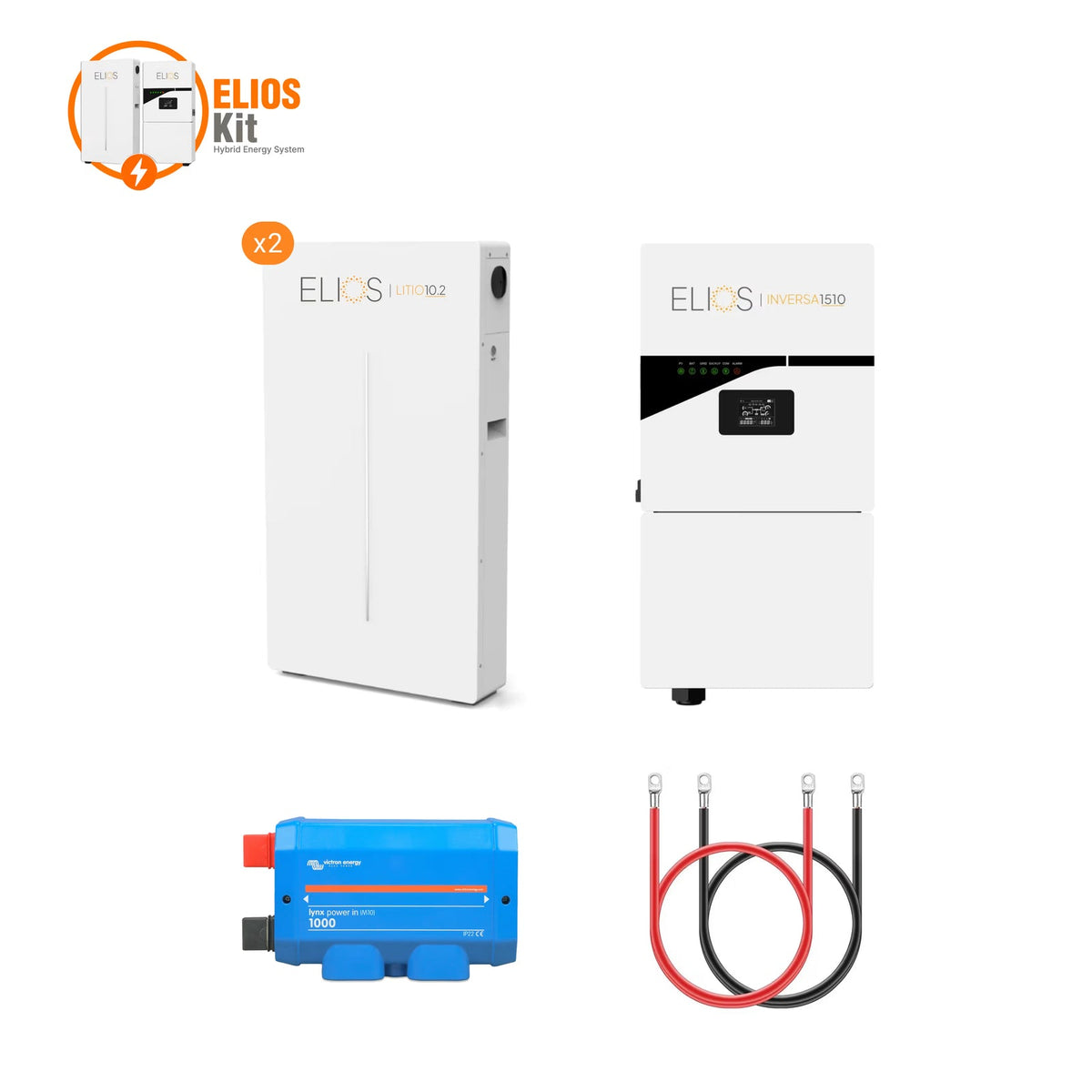Kit Elios B – Onduleur hybride 10 kW et batterie 20,4 kWh